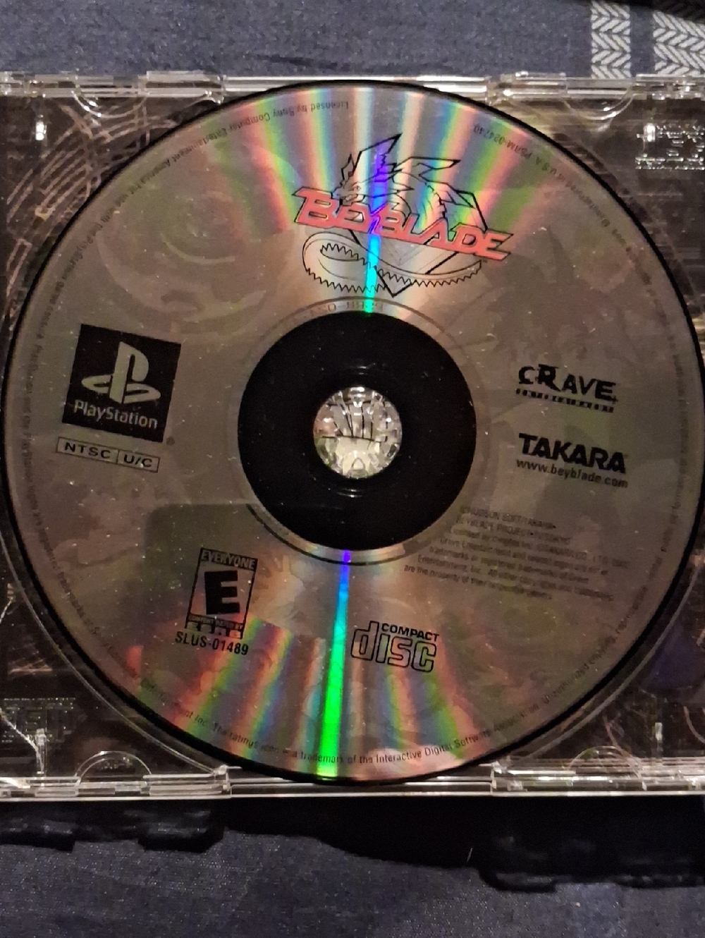 Takara Beyblade PlayStation Disc - Silver Holographic with Rainbow Reflections